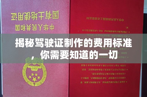 同德揭秘驾驶证制作的费用标准，你需要知道的一切